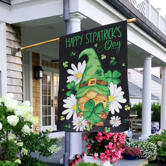 Discover Happy St. Patrick's Day Gnomes Flag, St. Patrick's Day Flag