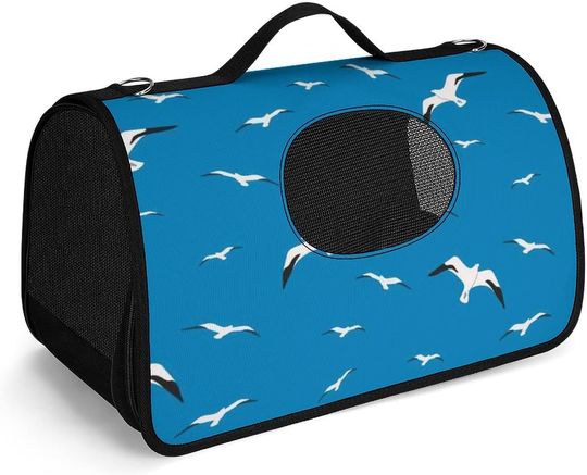 Discover Birds of Seagulls Flies in The Sky Pet Carrier for Small Dogs & Cats Travel Puppy Portable Handbag Pet Carrier Bag