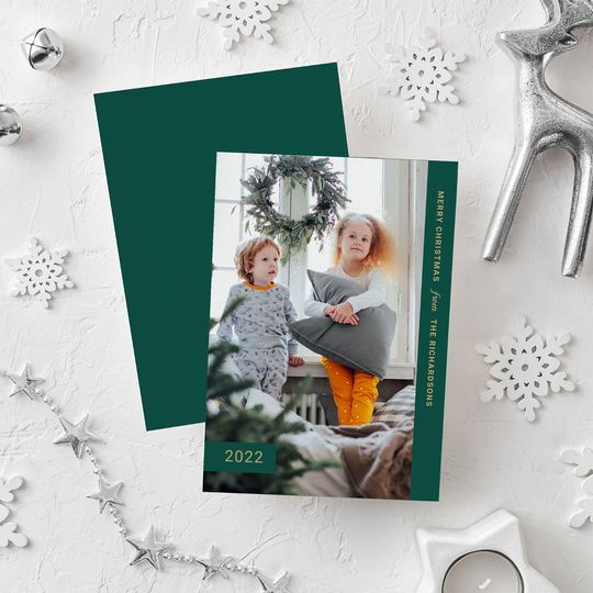 Discover Festive Wishes | Modern One Photo Holiday Card
