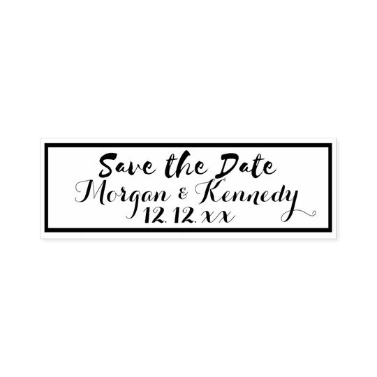 Discover Save The Date Elegant Calligraphy DIY Wedding  Self-inking Stamp