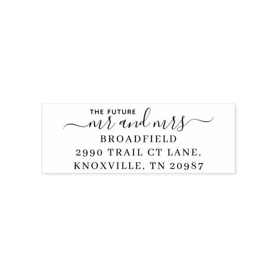 Discover Simple Couple Future Mr and Mrs Return Address Self-inking Stamp