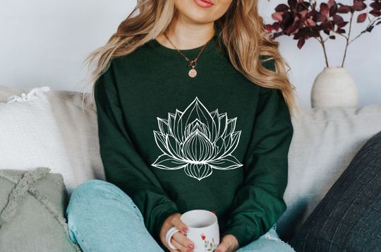 Discover Lotus Sweatshirt, Flower Sweatshirt, Yoga Apparel