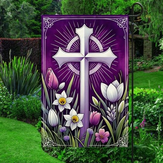 Discover Easter Christian Garden Flag, Lent Season Christian Religious Flag Double Sided Flag