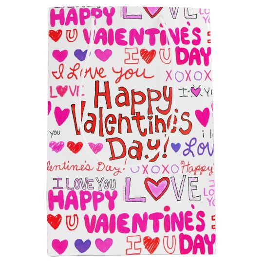 Discover Happy Valentine's Day Doodles Gift Bag