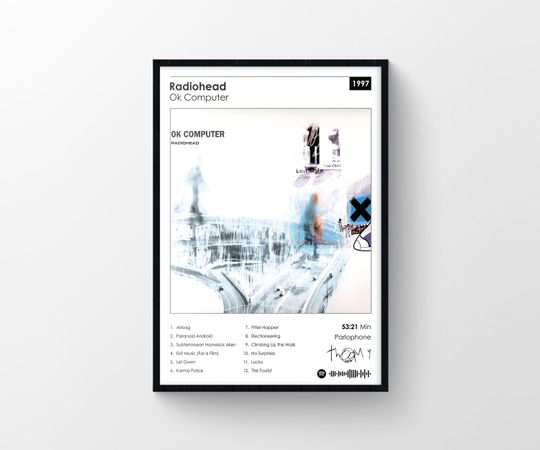 Discover Radiohead OK Computer Album Poster, Experimental Rock Poster