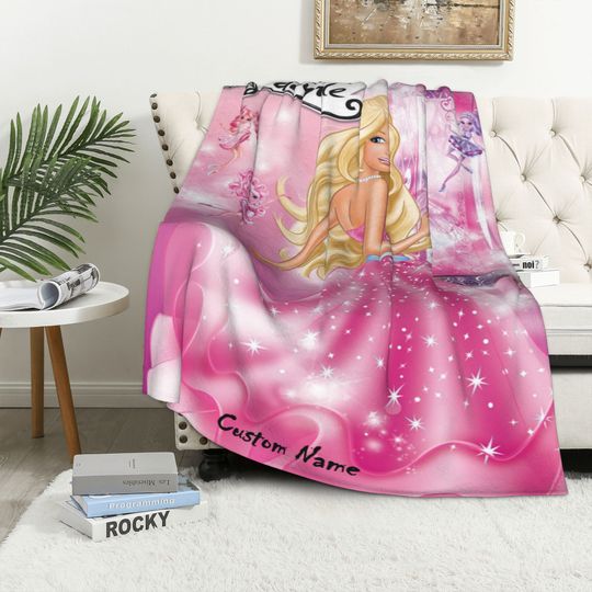 Discover Barbie A Fashion Fairytale Blanket Throw Blanket Warm