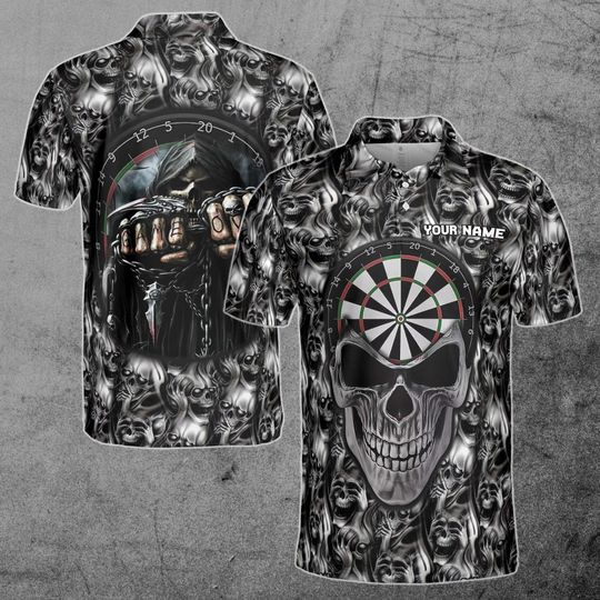 Discover 3D Printed Customized Skull Dartboard  Golf Men's Polo Shirt