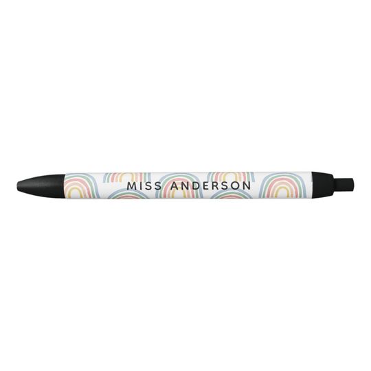 Discover Modern watercolor rainbow teacher thank you gift black ink pen