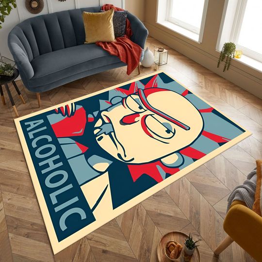 Discover Anime Themed Rick and Morty Rug