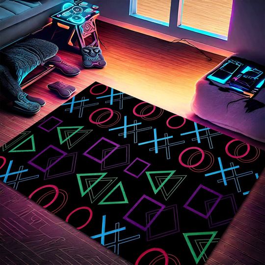 Discover Game Room Console Buttons Rug