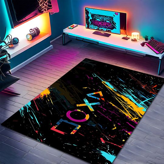 Discover Game Room Console Buttons Rug