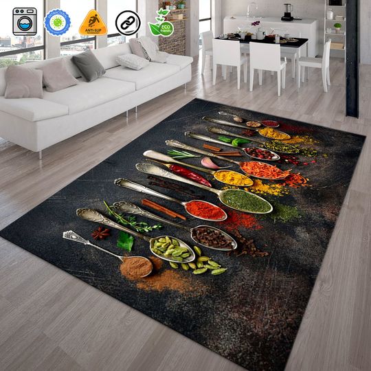 Discover Modern Indian Spices Kitchen Art Rug