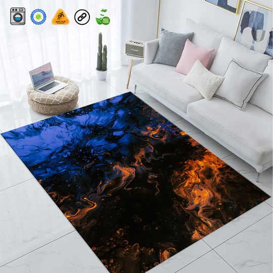 Discover Colorful, 3D Printed Rugs, Oil Painting Print, Contemporary Rug, Salon Decor, Non Slip Rug