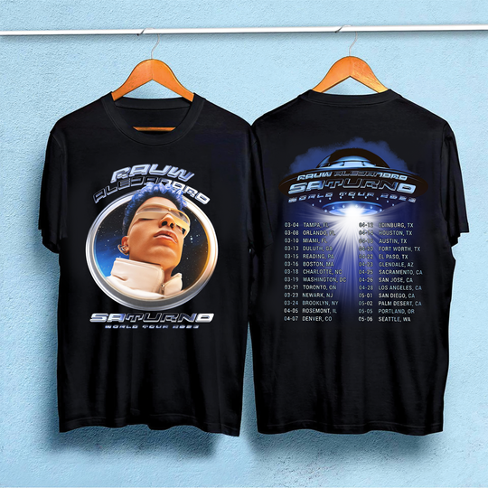 Discover Rauw Alejandro Shirt Saturno World Tour 2023 Rauw Alejandro Tour 2023 T-Shirt