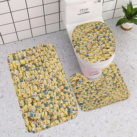 Discover Minions Toilet Seat Set, Cartoon Toilet Cover