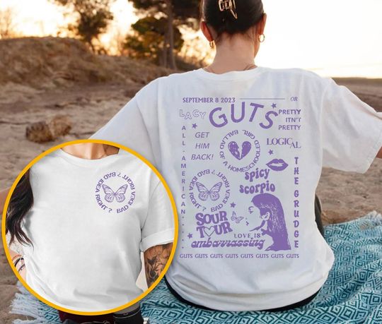 Discover Olivia Rodrigo Guts Album Track List Shirt