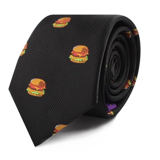 Discover Burger Lover Sandwich Breakfast Tie for Him | Fast Food Burgers Gift for Men