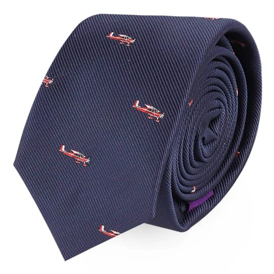 Discover Aeroplane Red Tie for Him | Aircraft Pilot Flight Instructor Gift for Men