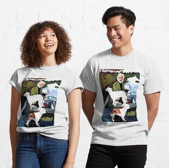 Discover Goodfellas Painting Old Man with Dog T-Shirt