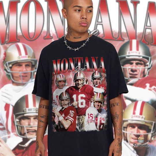 Discover Joe Montana Vintage Style Bootleg T-Shirt, Joe Montana T Shirt