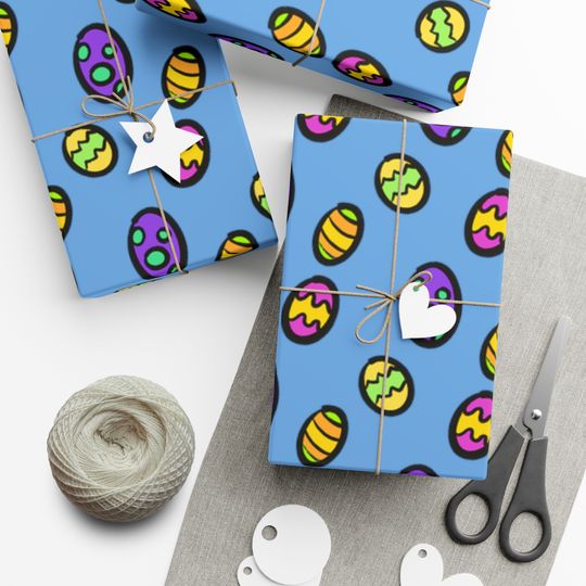 Discover Blue Easter Eggs Gift Wrapping Paper
