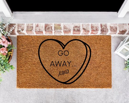 Discover Row of Hearts Doormat, Pink Red Hearts, Valentines Day Gift Decor, Outdoor Welcome Rug, Entryway Rug