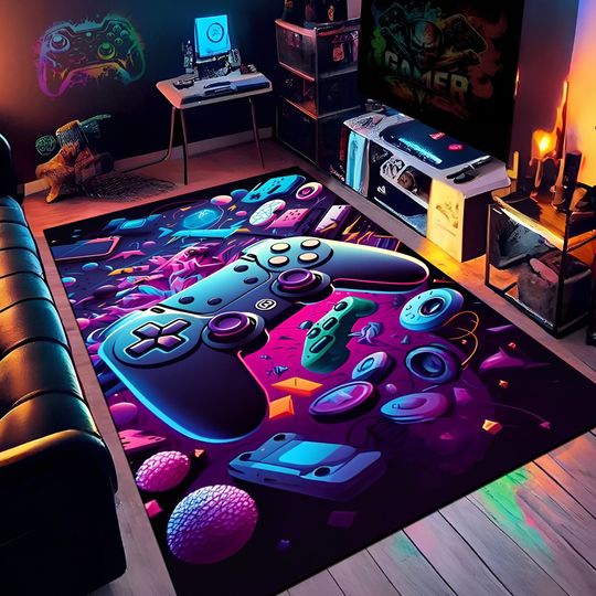 Discover Console Rug, Colorful Joystick Rug, Colorful Rug, Game Decor, Gamer Gifts, Boys Room Rug