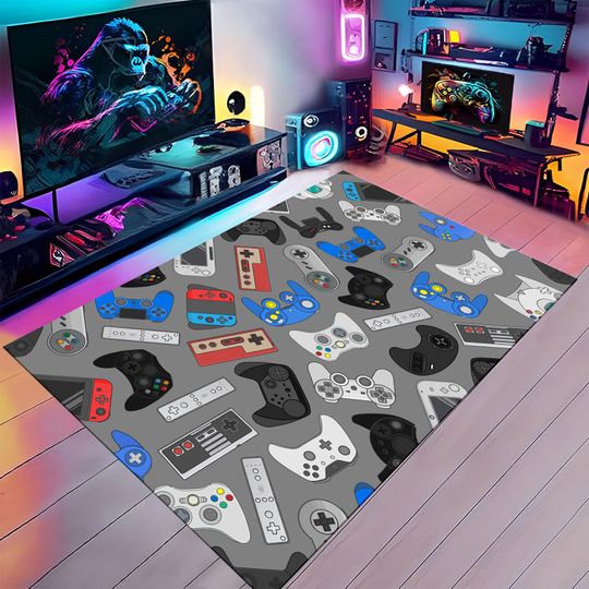 Discover Console Rug, Colorful Joystick Rug, Colorful Rug, Game Decor, Gamer Gifts,Boys Room Rug