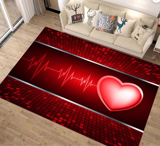 Discover Love Rug, Heart Rug, Gift For Valentine, Living Room Rug, Valentines Day, Valentine's Rug, Romantic Rug