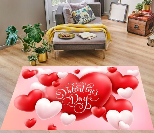 Discover Heart Theme Rug,Valentine's Day Rug,Love Themed Rug,Sparkly Rug,Red Rug,Pink Rug,Romantic Rug