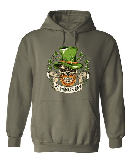 Discover Irish Skull St Patrick's Day Hoodie, Shamrock Hoodie, Lucky Hoodie