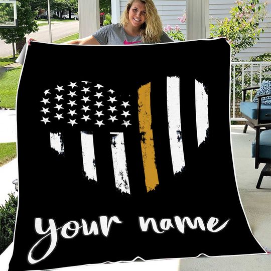 Discover Dispatcher Thin Gold Line Heart Fleece Blankets