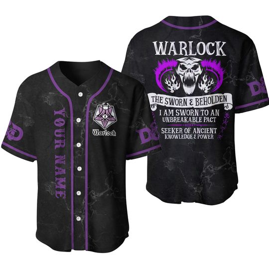 Discover Personalized Warlock DnD Dungeons and Dragons Baseball Jersey