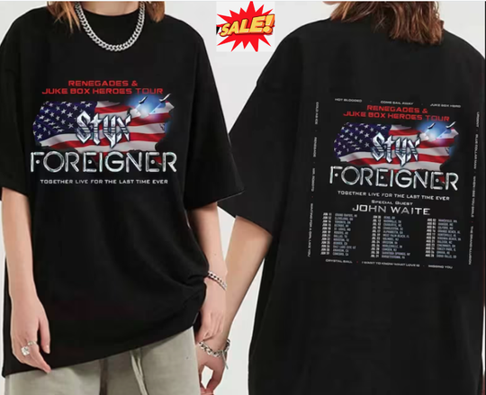 Discover Styxs Band 2023-2024 Concert Shirt, Styxs and Foreigner Summer 2024 Tour Shirt