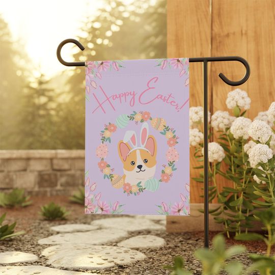 Discover Corgi Dog Easter Garden Flag, Easter Day Garden Flag