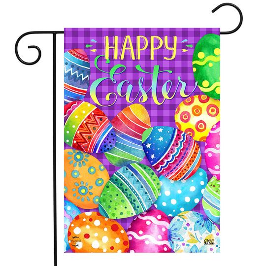 Discover Easter Eggs Garden Flag, Easter Day Garden Flag