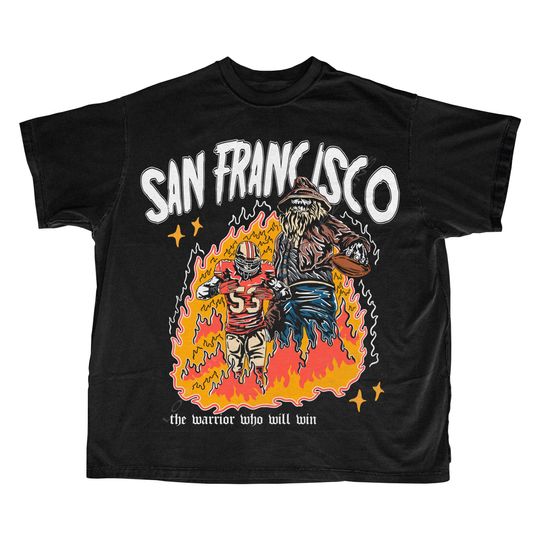 Discover San Francisco Football T Shirt | San Francisco Graphic Bootleg ball