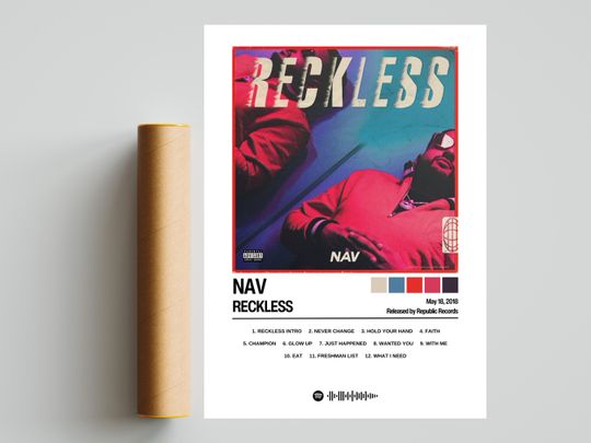 Discover NAV Poster | Reckless Poster | Album Art | Album Cover Posters
