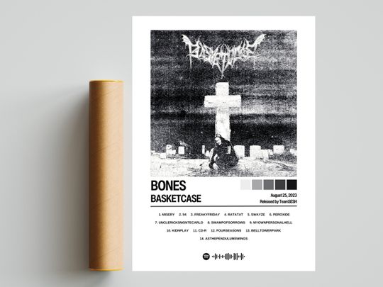 Discover BONES Poster | BasketCase Poster | Album Art | Album Cover Posters