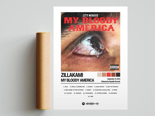 Discover Zillakami Poster | My Bloody America Poster | Album Art | Album Cover Posters