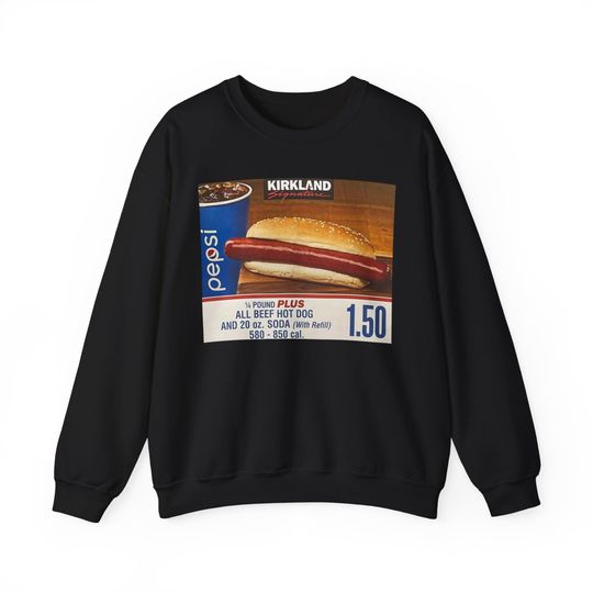 Discover Costco Hot Dog 1.50 T SHIRT Unisex Heavy Blend Crewneck Sweatshirt