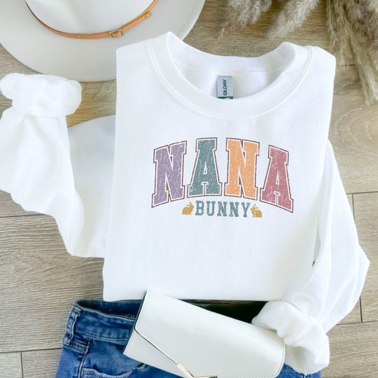 Discover Nana Bunny Pastel Varsity Lettering Women's Premium Easter