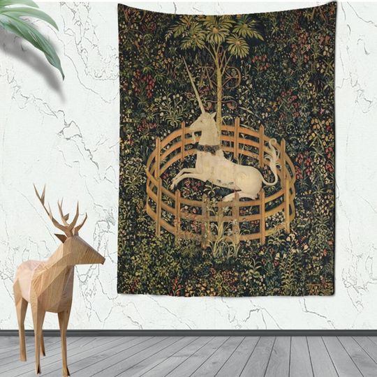 Discover The Unicorn In Captivity Wall Tapestry