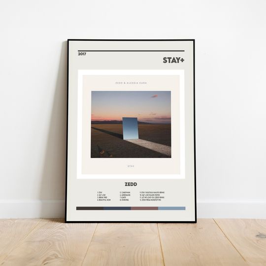 Discover Zedd Stay Cover Print Poster Minimalist Album Cover Poster