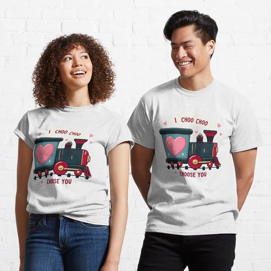 Discover Valentines Train - I choo choo choose you Classic T-Shirt