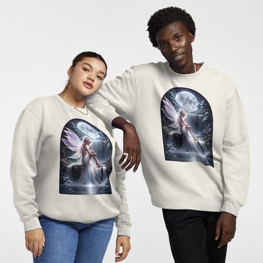 Discover Moon Fairy Waterfall Pullover Sweatshirt