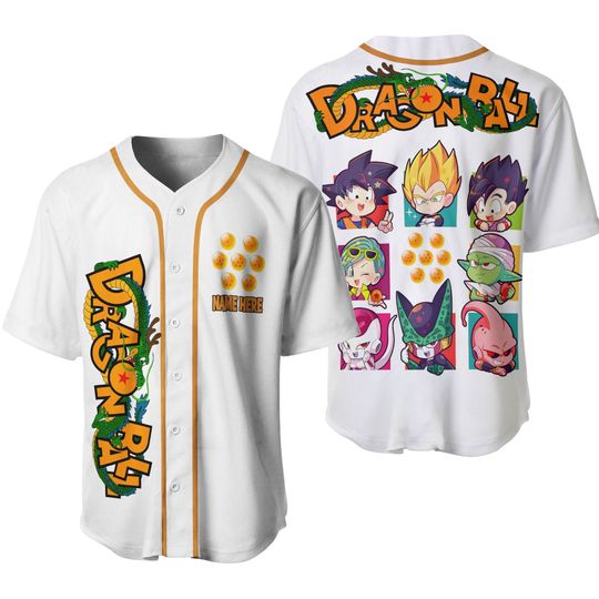 Discover Custom Name Dragon Ball Baseball Jersey
