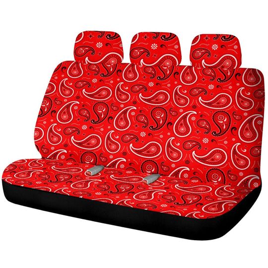 Discover Red Paisley Pattern Car Back Seat Covers Custom Car Accessories