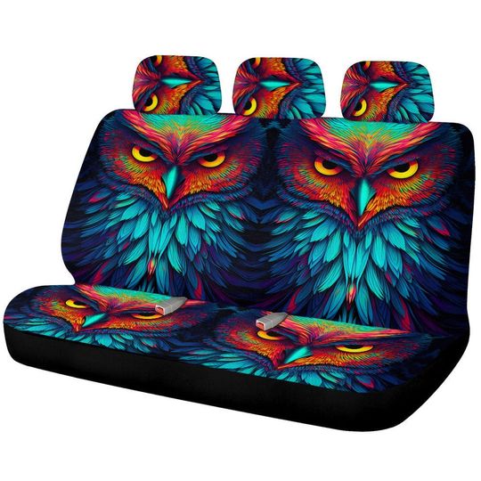 Discover Owl Colorful Car Back Seat Cover Custom Car Accessories