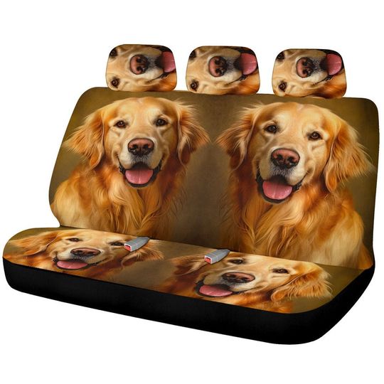 Discover Golden Retriever Car Back Seat Cover Custom Car Accessories